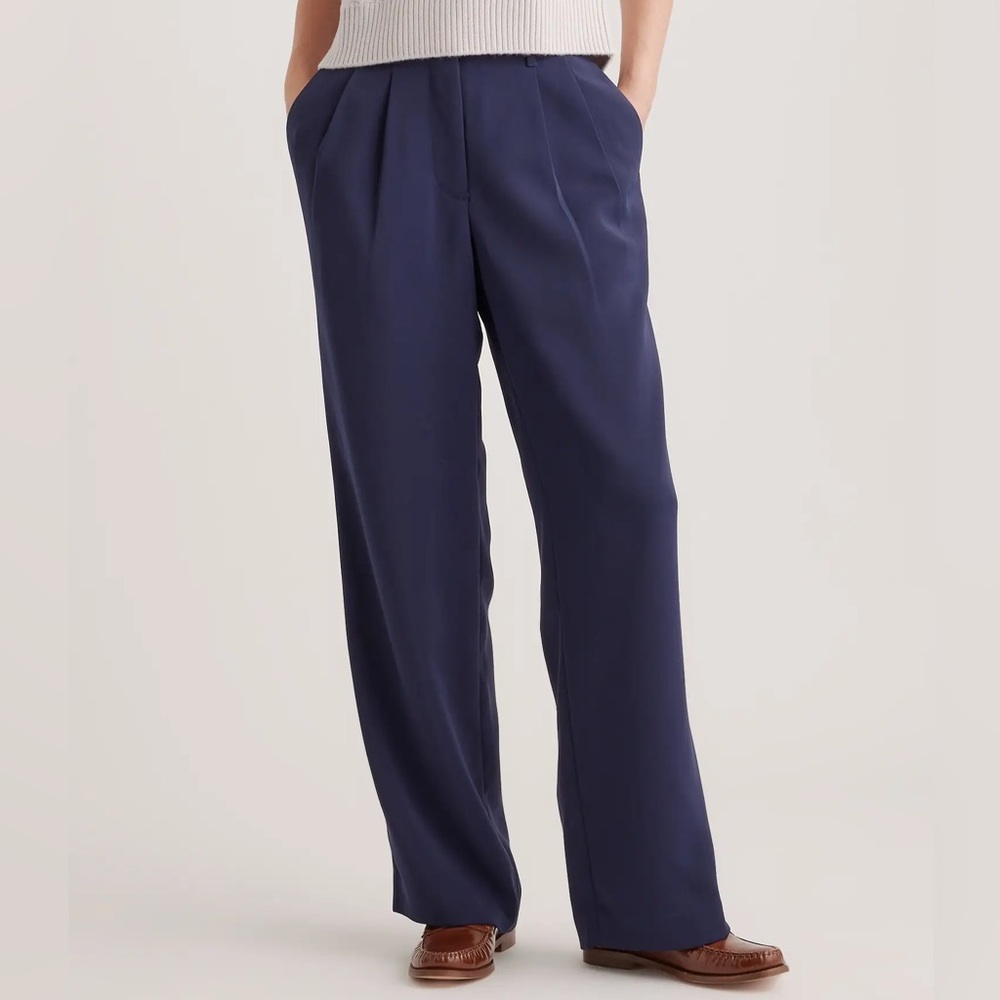 Quince Stretch Crepe Wide Leg Pants 28 inch Inseam